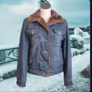 Denim and Faux Fur Jacket